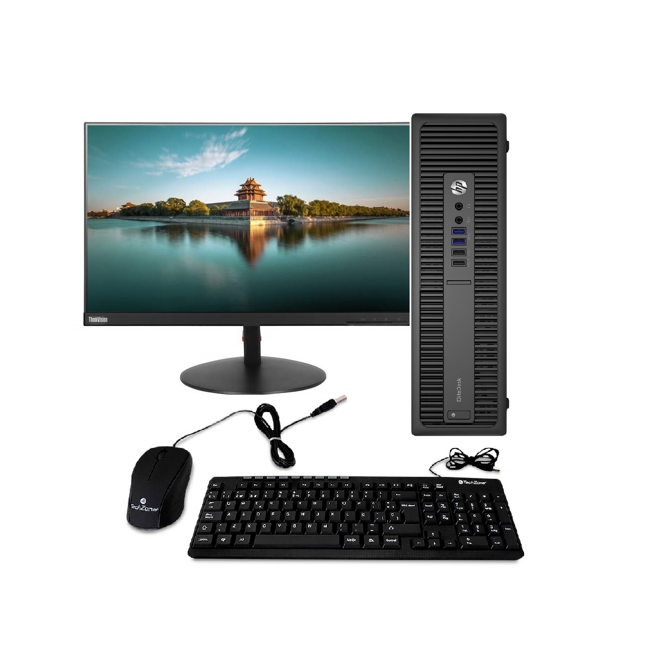PC HP 600 G1 SFF- Pentium- 8GB RAM- 1TB SSD- Monitor 22"- Windows 10 PRO- Equipo Clase A, Reacondicionado.
