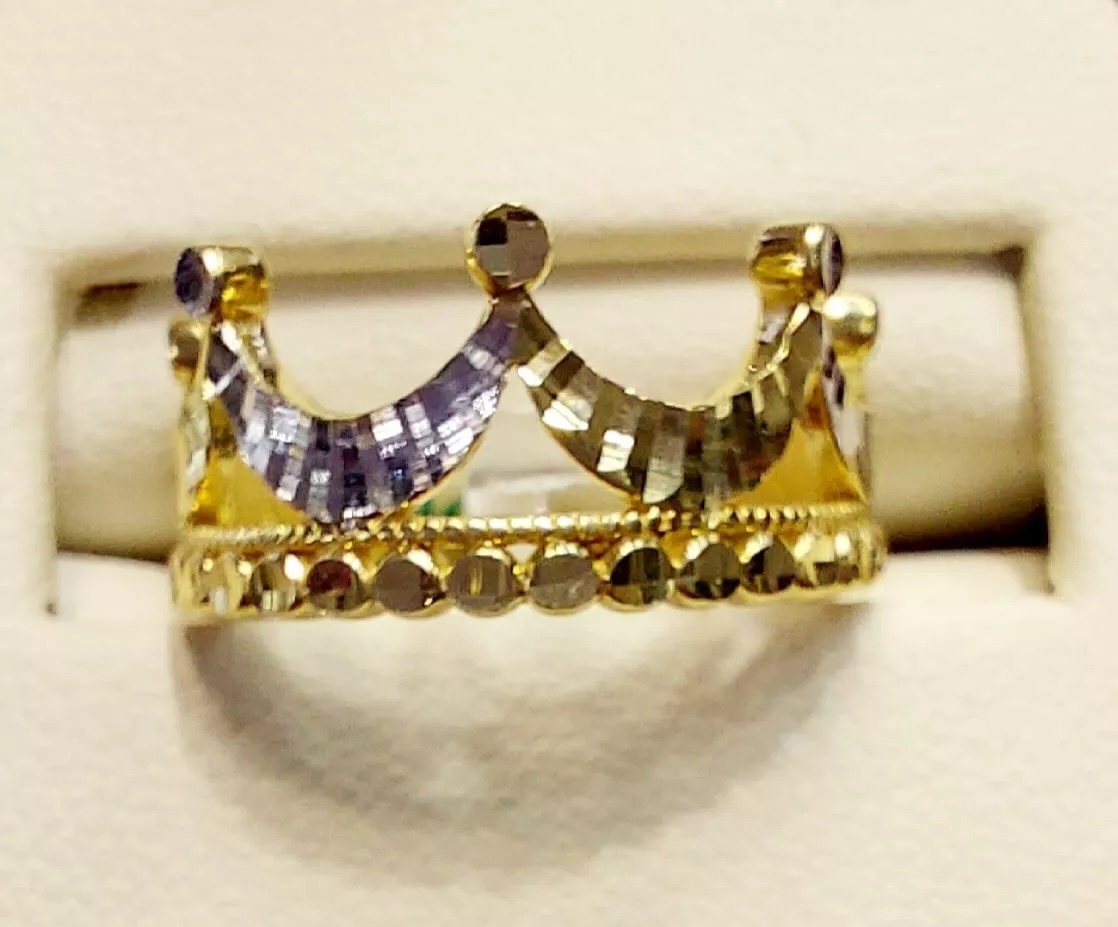 Anillo Corona Diamantada Oro 10K. + Obsequio