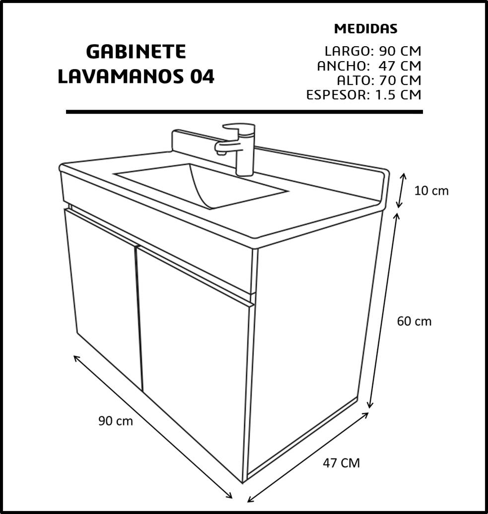 Mueble Gabinete Tocador Para Baño Flotante