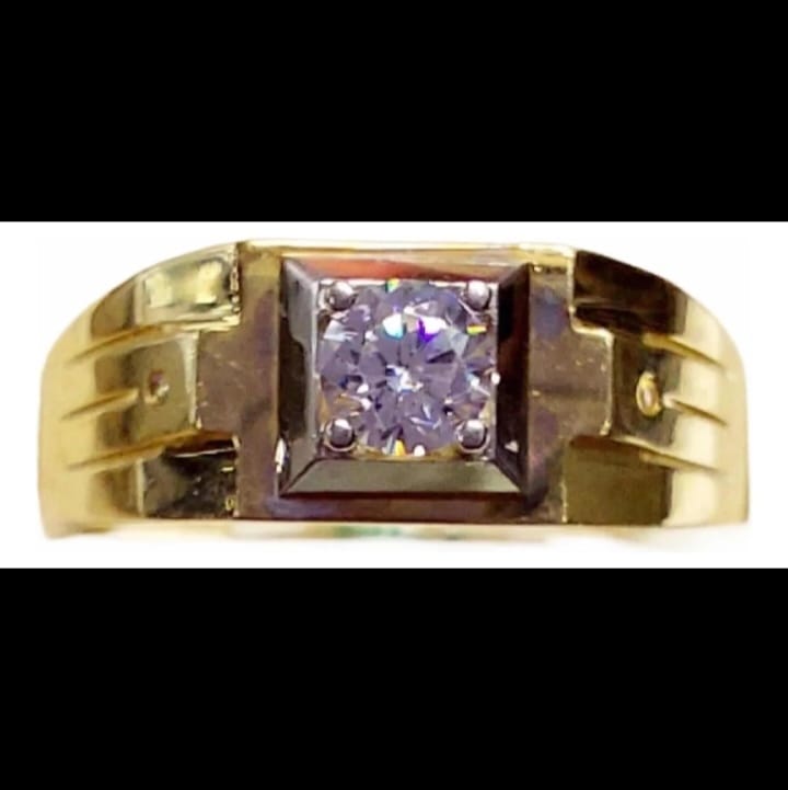 Anillo Sello Circonio Oro 10 K. + Obsequio