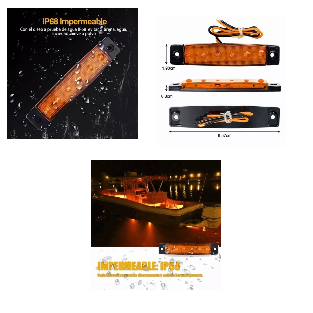 Set Luces Led Laterales De Ambar Para Camión Remolque, 10 Piezas