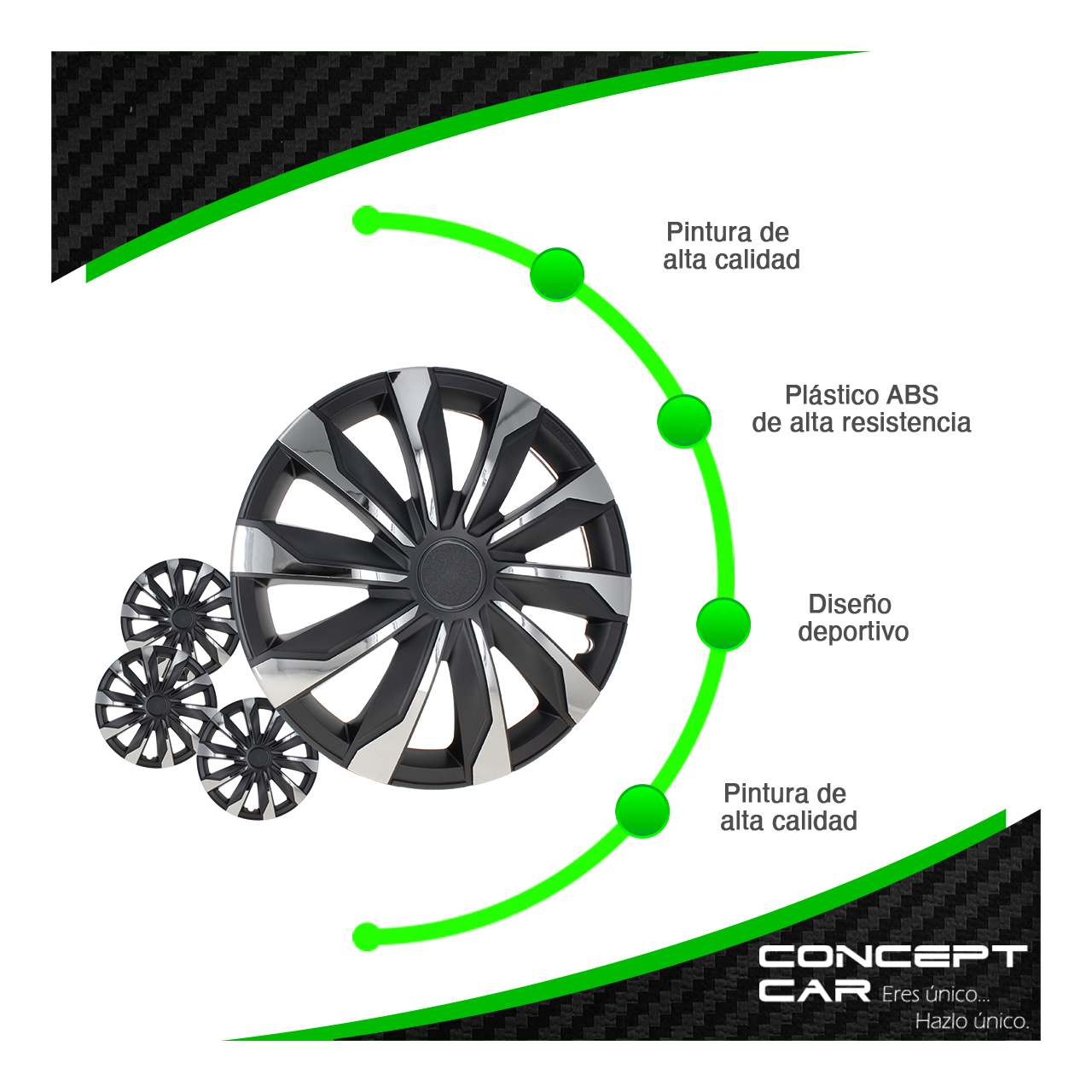 Juego 4 Tapones Rin Calidad Premium Cromo Typhoon Rin 15