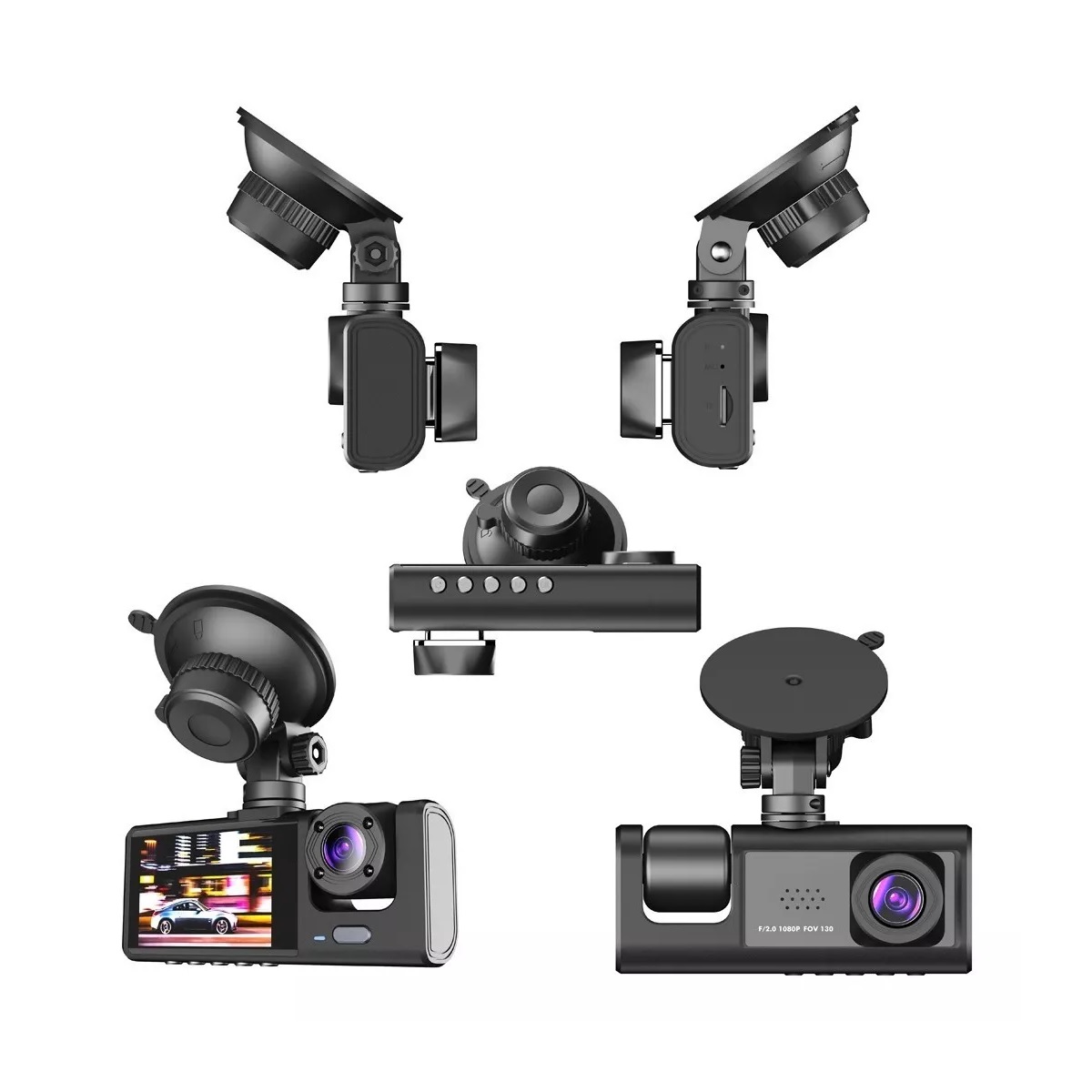 Cámara Para Automovil Accesorio Dashcamera Hd1080p 3pantalla