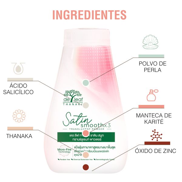 Talco de Thanaka | Polvo Traslucido Satin. Minimiza las marcas en la piel.