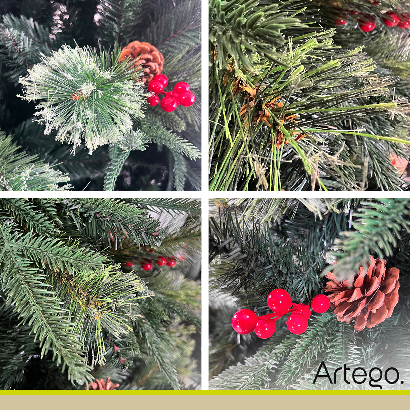 Árbol de Navidad Fraser Fir densidad premium 3 tipos de rama incluye maleta 190cm Artego