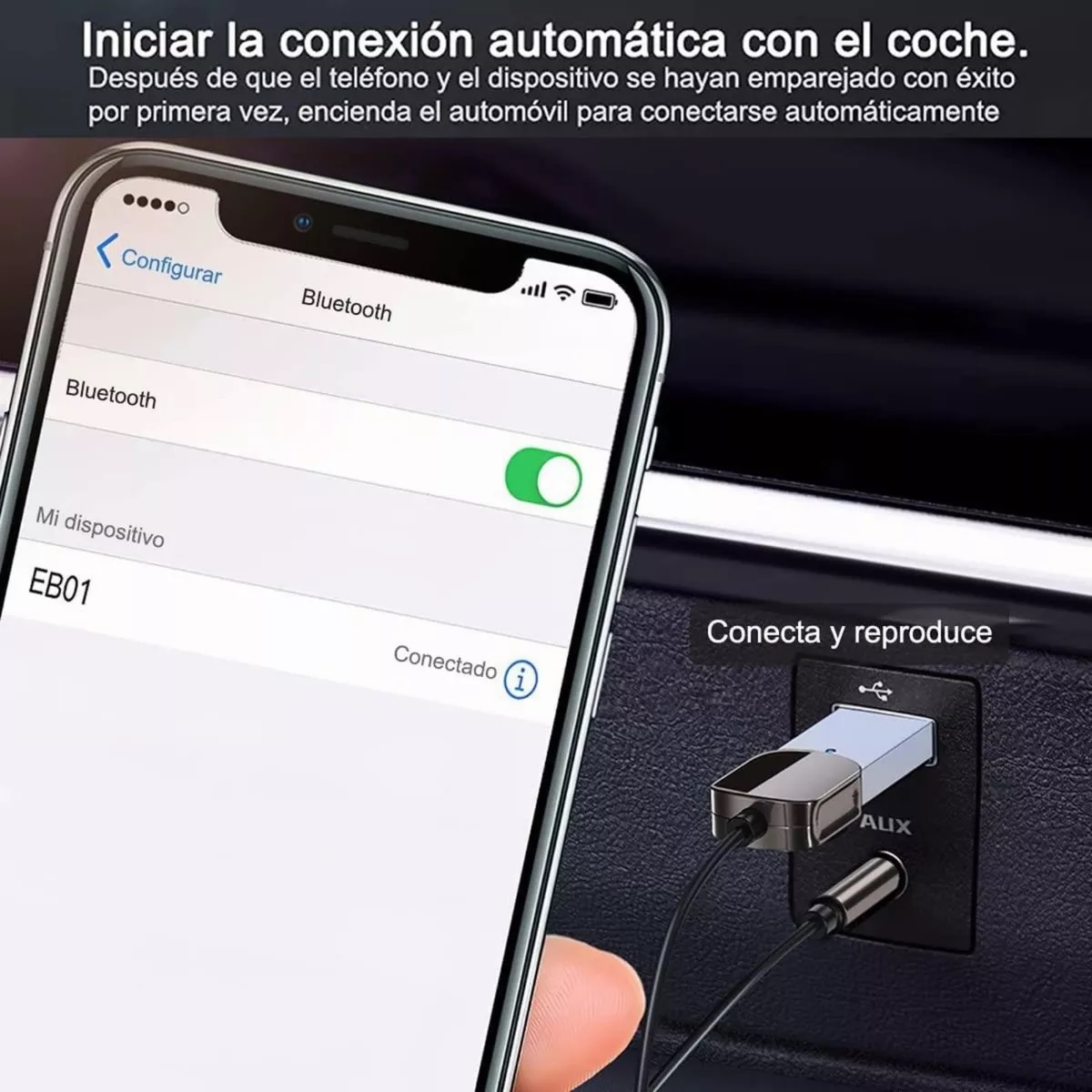 Receptor Auxiliar Bluetooth 5.1 Para Aux Coche Manos Libres