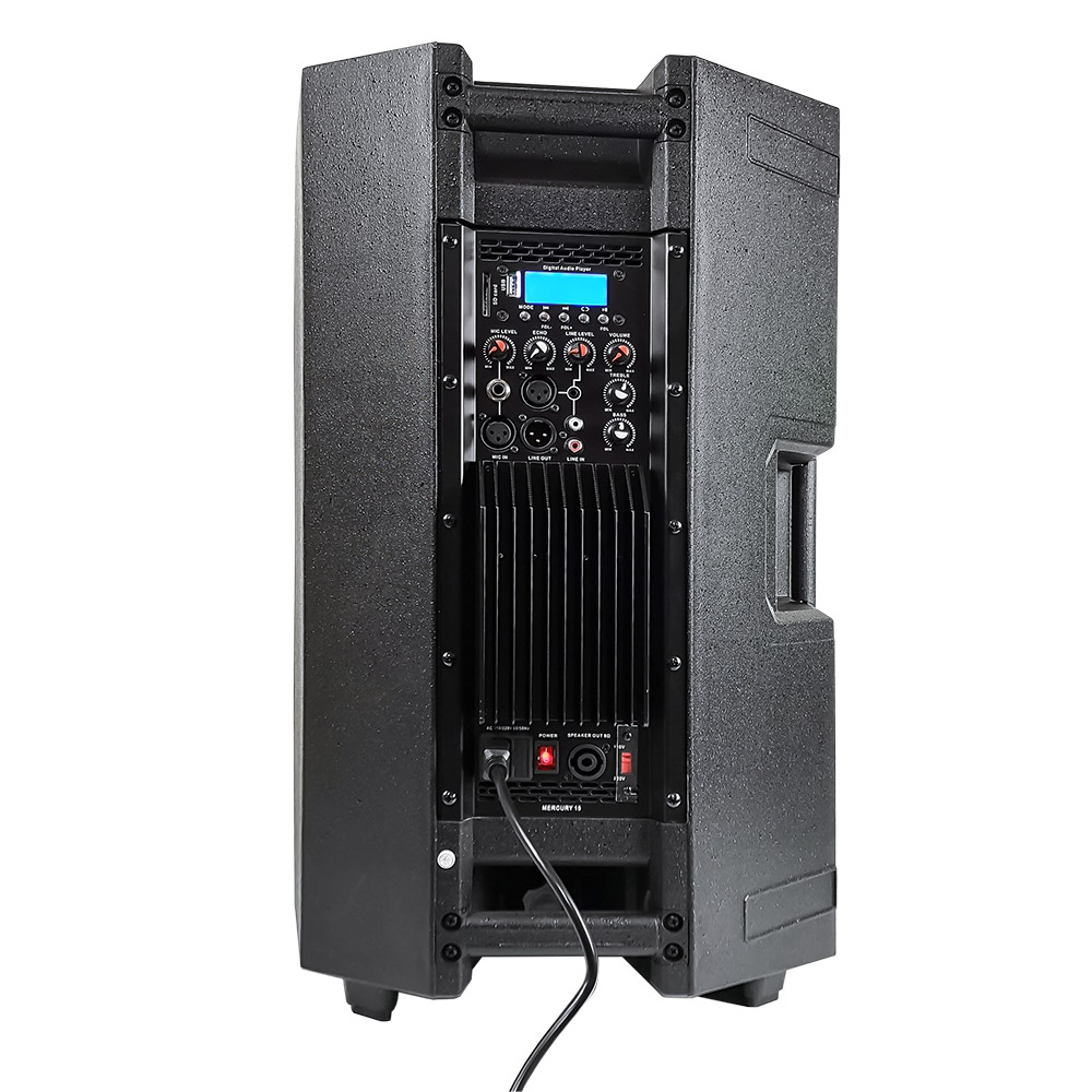 Bafle Amplificado de 15 Pulgadas con 150 Watts de Potencia Musical de Gran Calidad Entrada USB Lector SD MiniPlug y Plug RCA Master AVZ-02