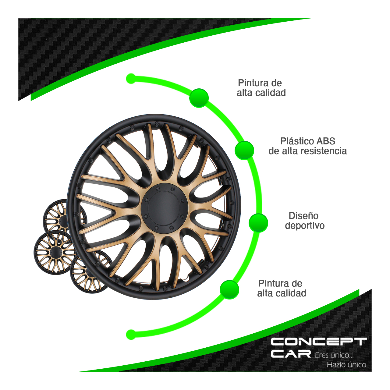 Juego 4 Tapones Rin Calidad Premium Orden Dorado Rin 15