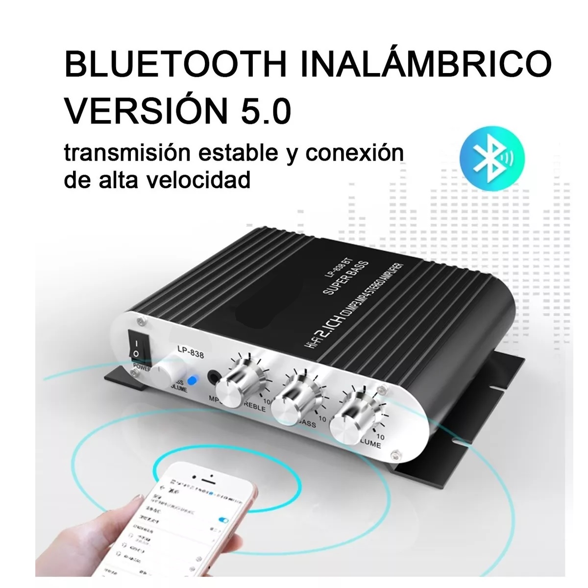 Amplificador 2.1 Hifi Stereo Subwoofer Con Bluetooth