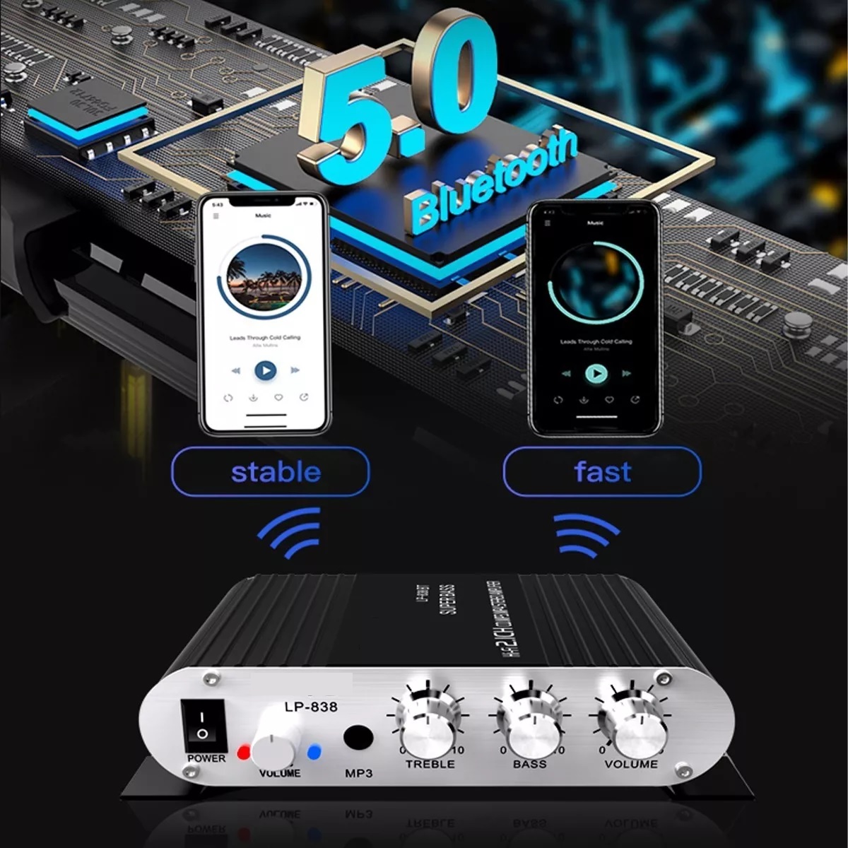 Amplificador 2.1 Hifi Stereo Subwoofer Con Bluetooth