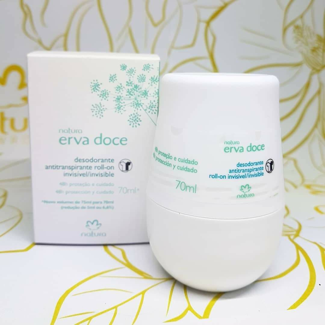 Desodorante Antitranspirante Roll-on Invisible Erva Doce Natura 70ml Pack 3