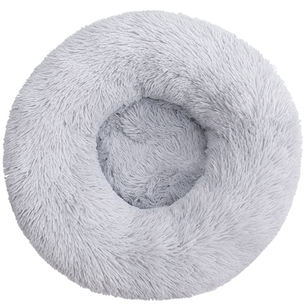 Camas Para Perros Grande De Felpa Diseño Peludo Color Gris
