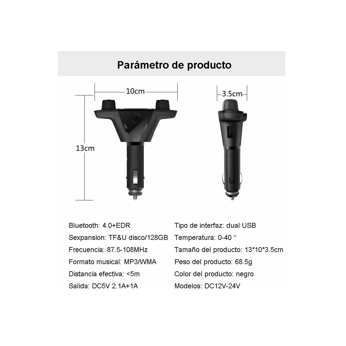Reproductor Música Para Automóvil Bluetooth
