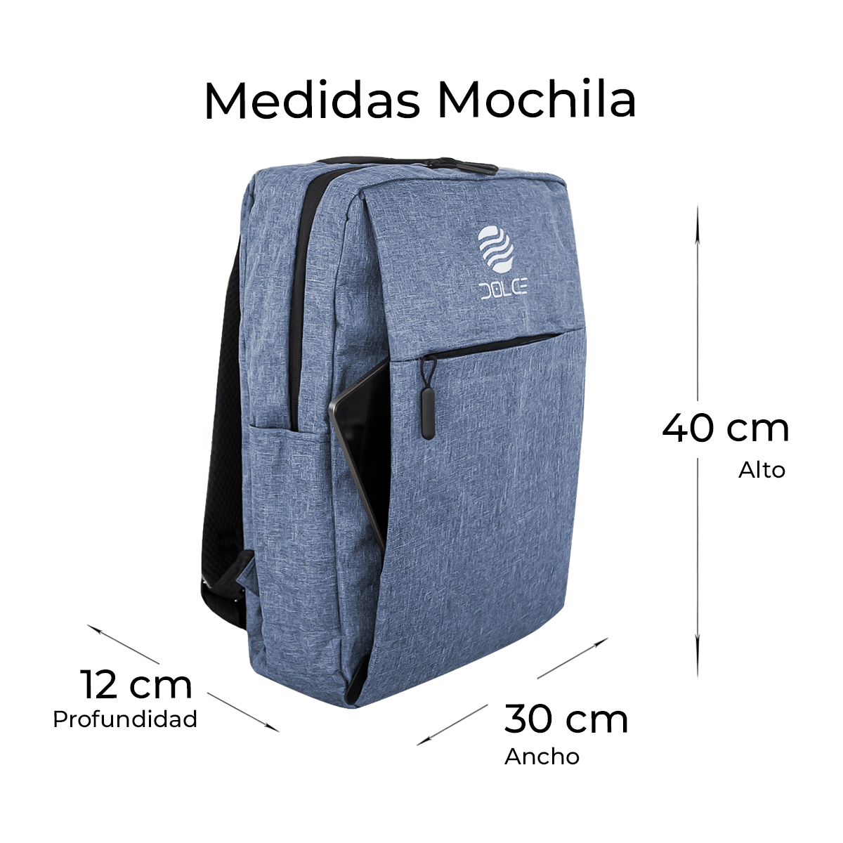 Mochila Escolar Unisex De Gran Capacidad Con Puerto Usb Marca Dolce