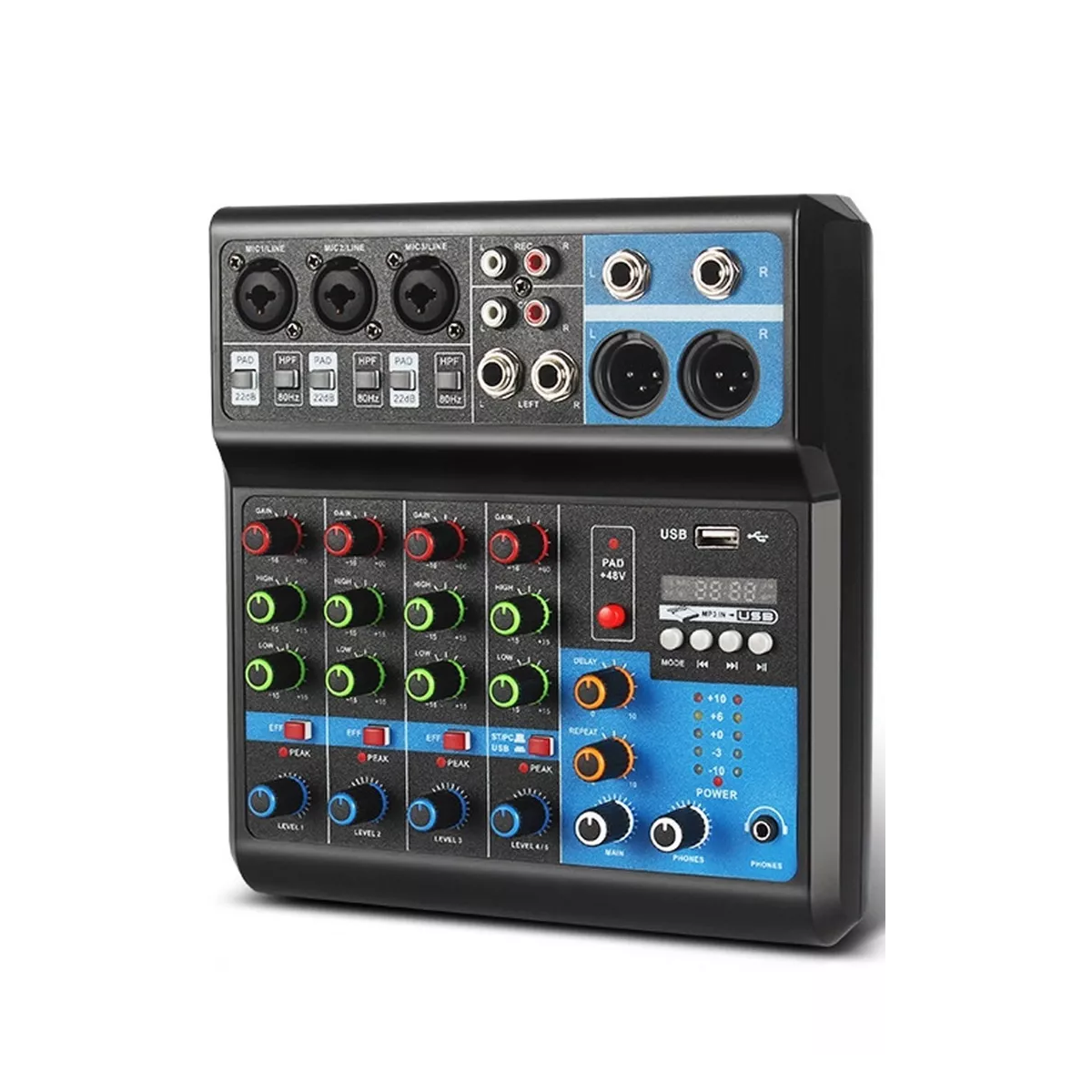 Mezcladora 5 Canales Usb Bluetooth Computadora