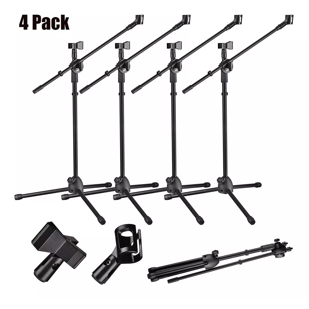 Set 4x Pedestal Soporte De Micrófono Stand Kit Para 8 Micrófono