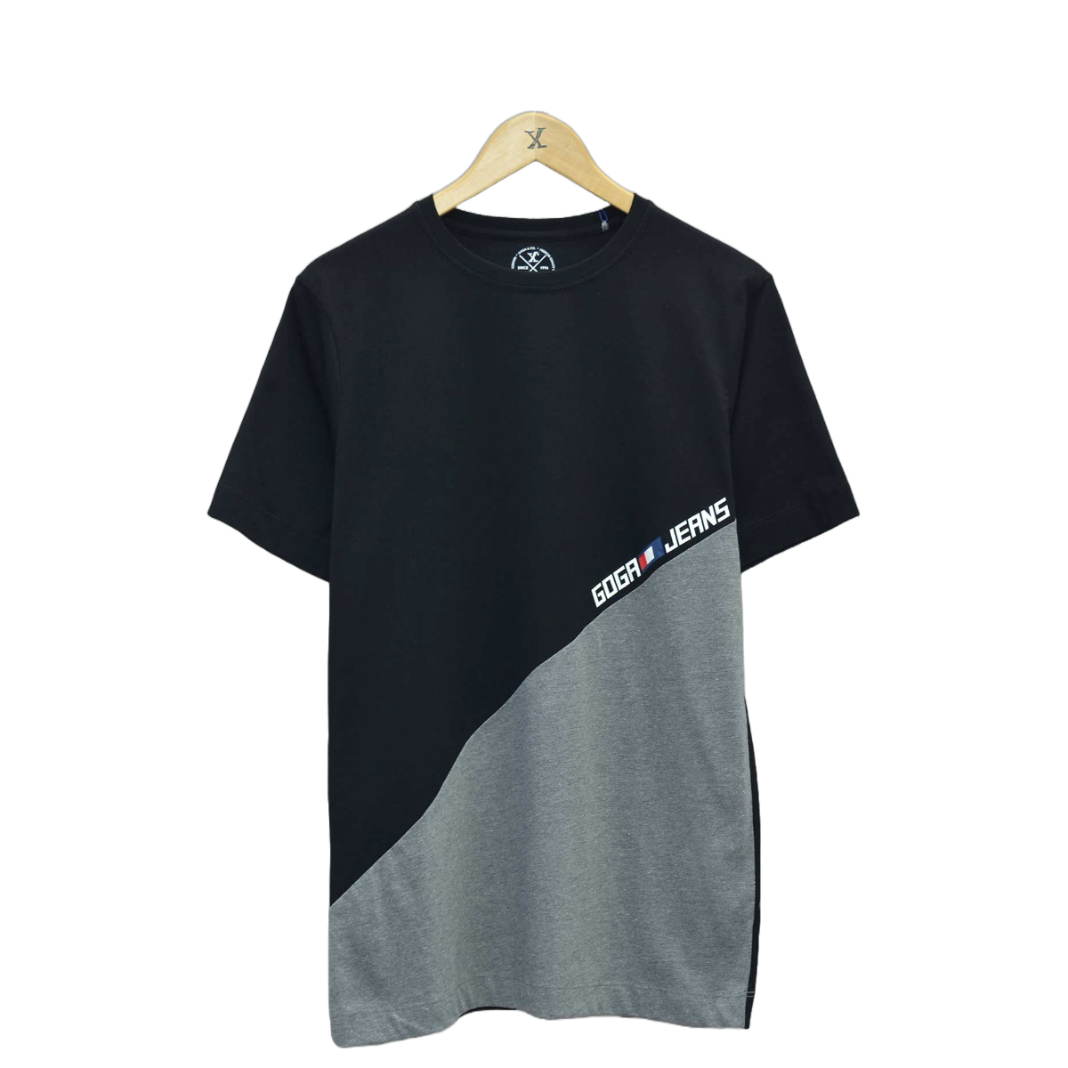 Playera para hombre bicolor en algodón goga