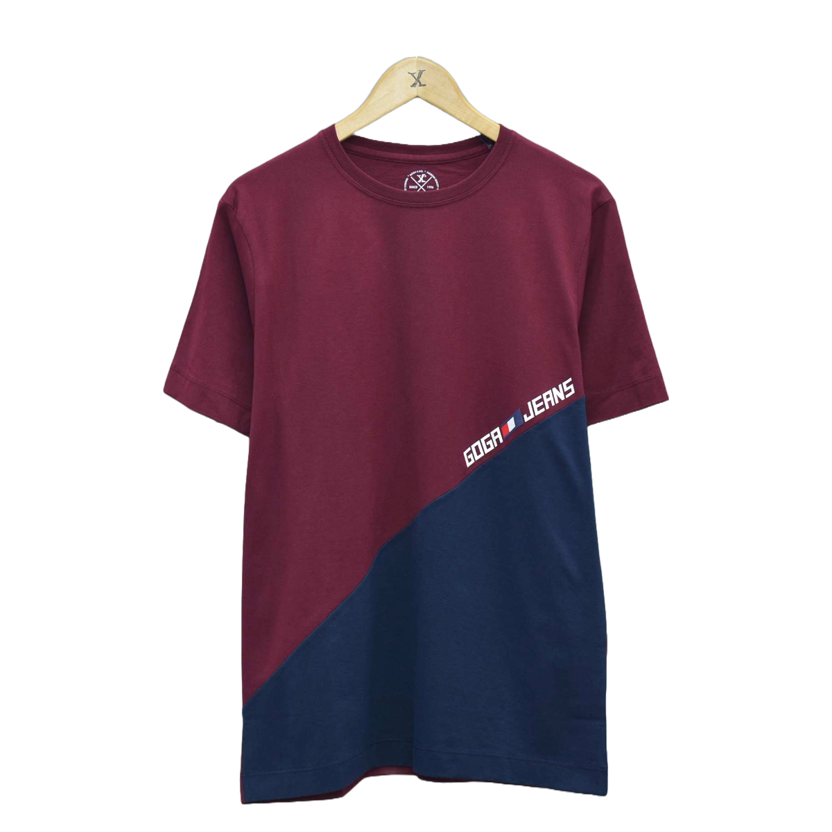 Playera para hombre bicolor en algodón goga