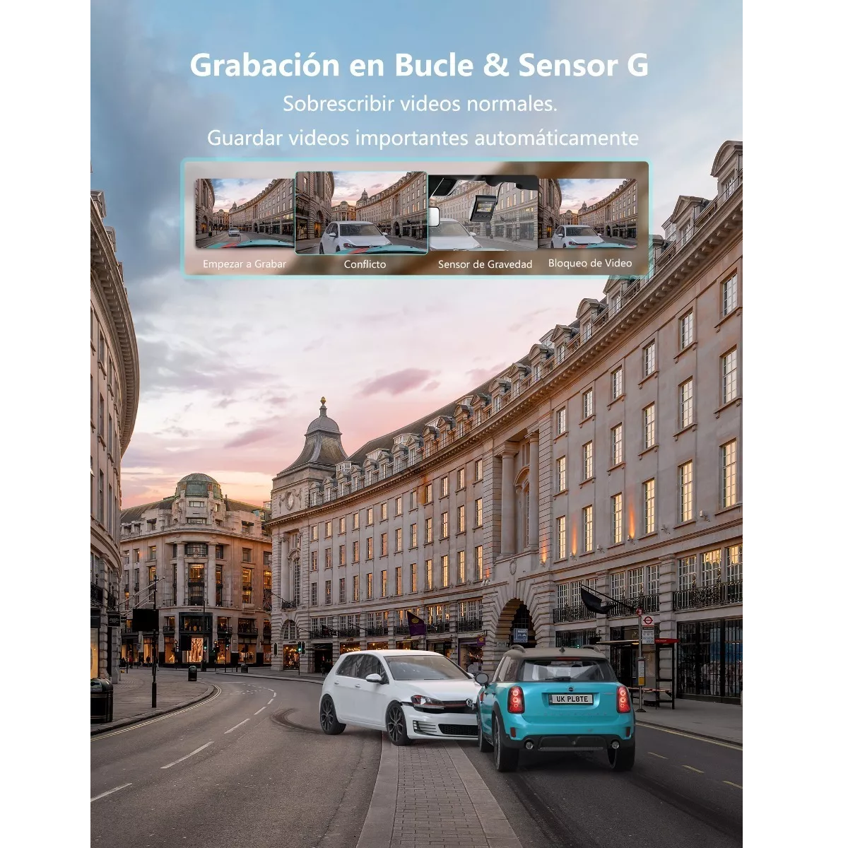 Mini Dash Cámara Frontal 1080p Con Diseño Oculto 2 Lcd Wdr