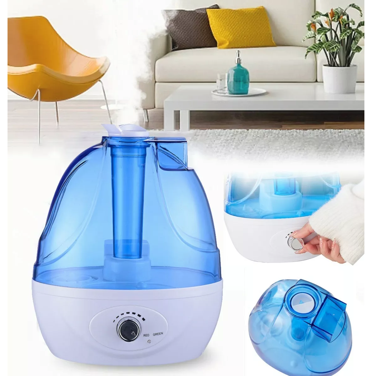 Lamon® Humidificador evaporativo, humidificador de humedad fría de 13.5 fl  oz/H y purificador de aire con anión y filtro para bebé, dormitorio de