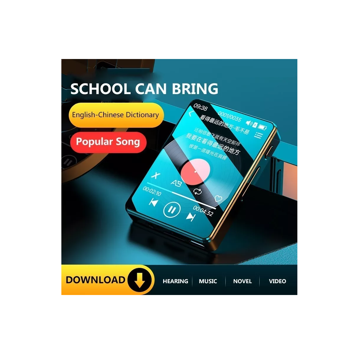 Reproductor De Música Mp3 Mp4 Bluetooth De 2.4 In 64gb