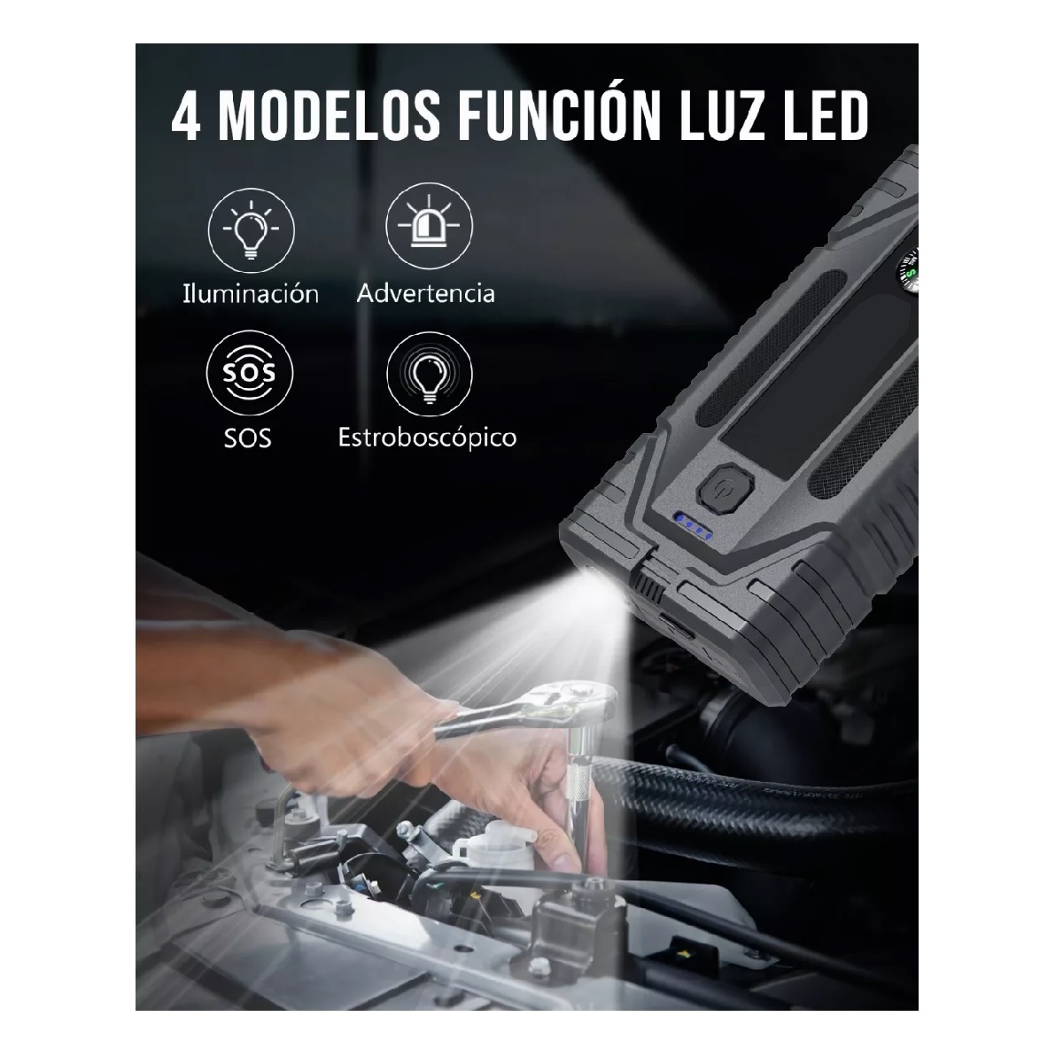 Arrancador De Batería De Auto Portátil Para 8 Cilindros