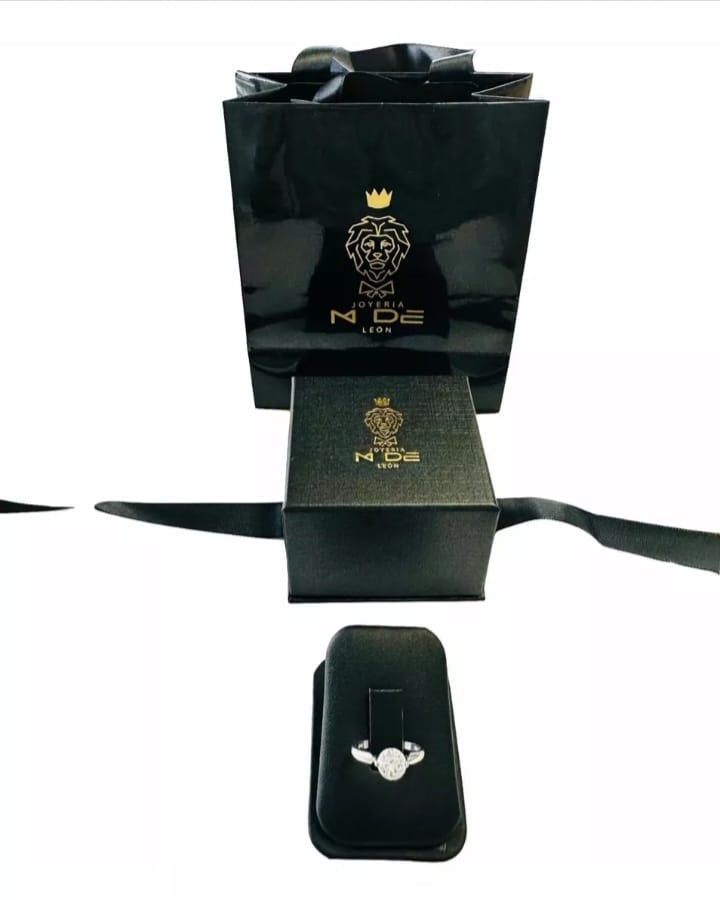 Anillo Compromiso Zirconia  7 Mm Oro Blanco 14K + Obsequio