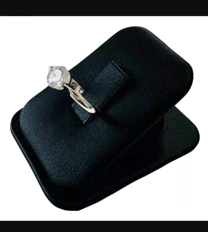 Anillo Compromiso Zirconia  7 Mm Oro Blanco 14K + Obsequio