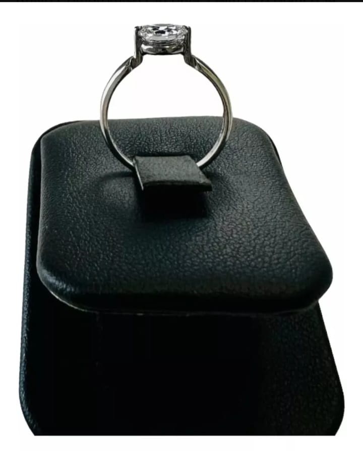 Anillo Compromiso Zirconia  7 Mm Oro Blanco 14K + Obsequio