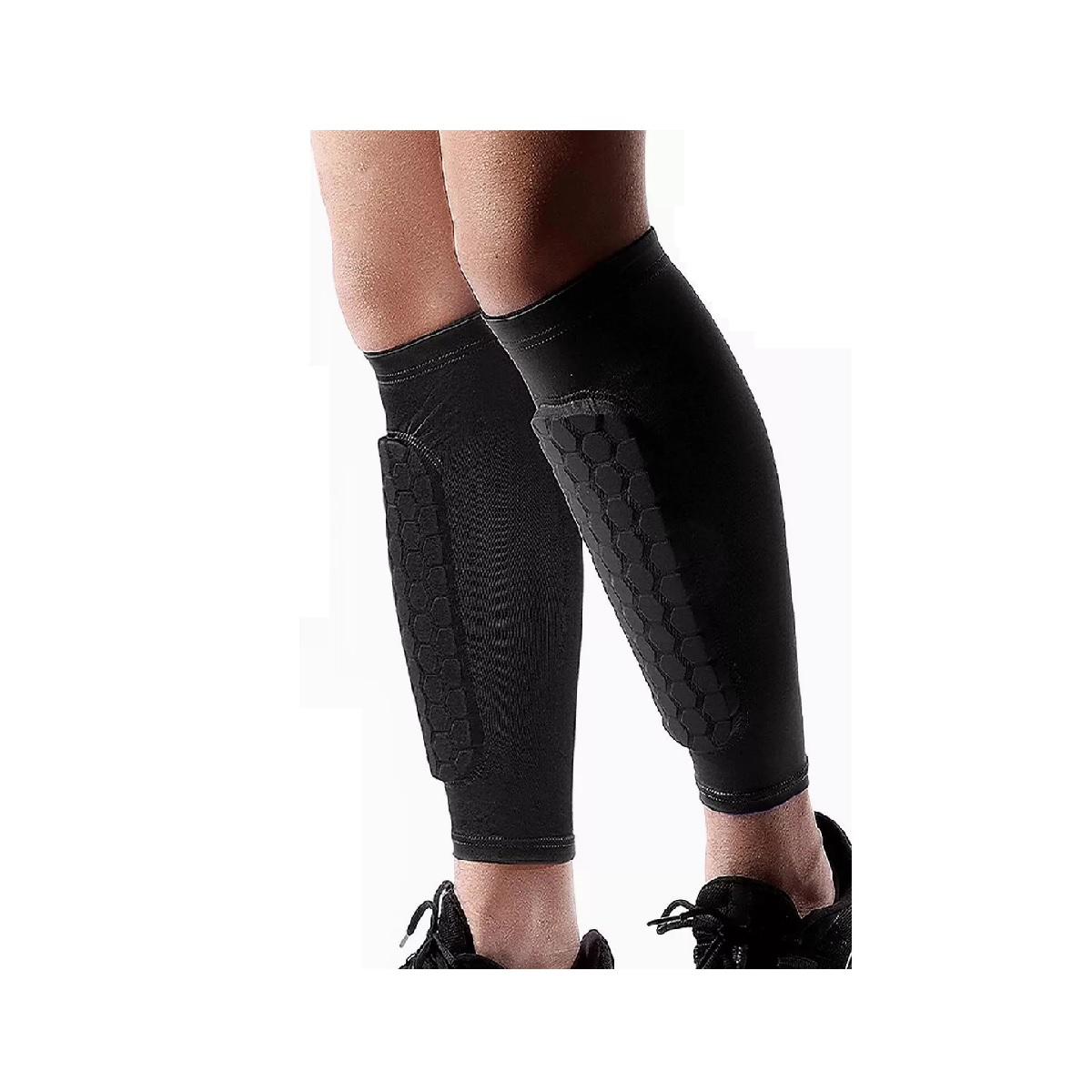 Espinilleras Deportivas Fútbol Panel De Abeja Unisex 1 Par L Negro