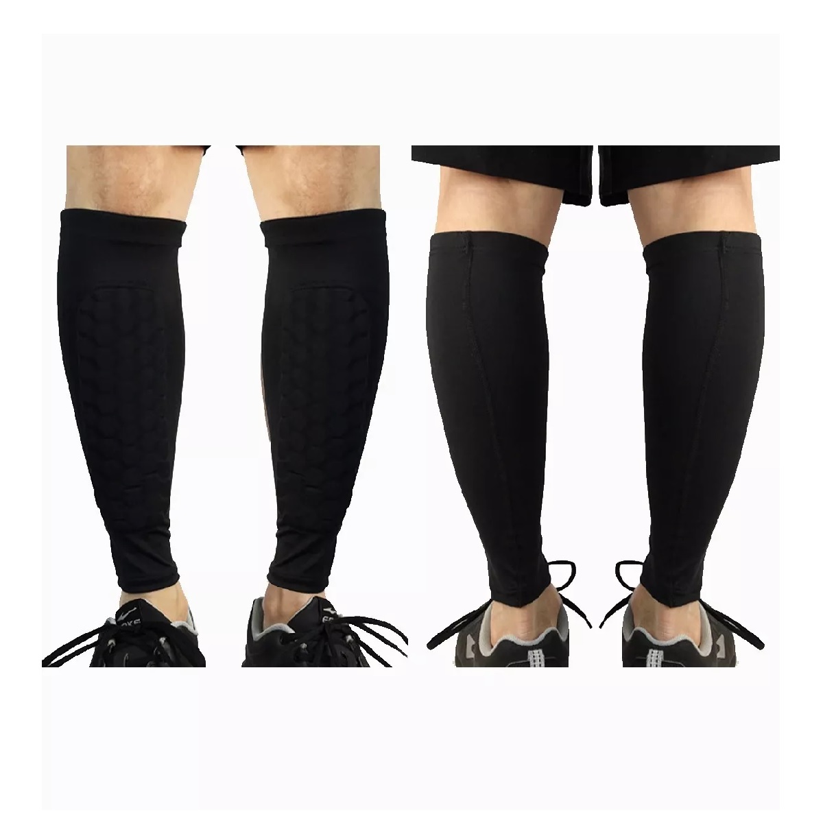 Espinilleras Deportivas Fútbol Panel De Abeja Unisex 1 Par L Negro