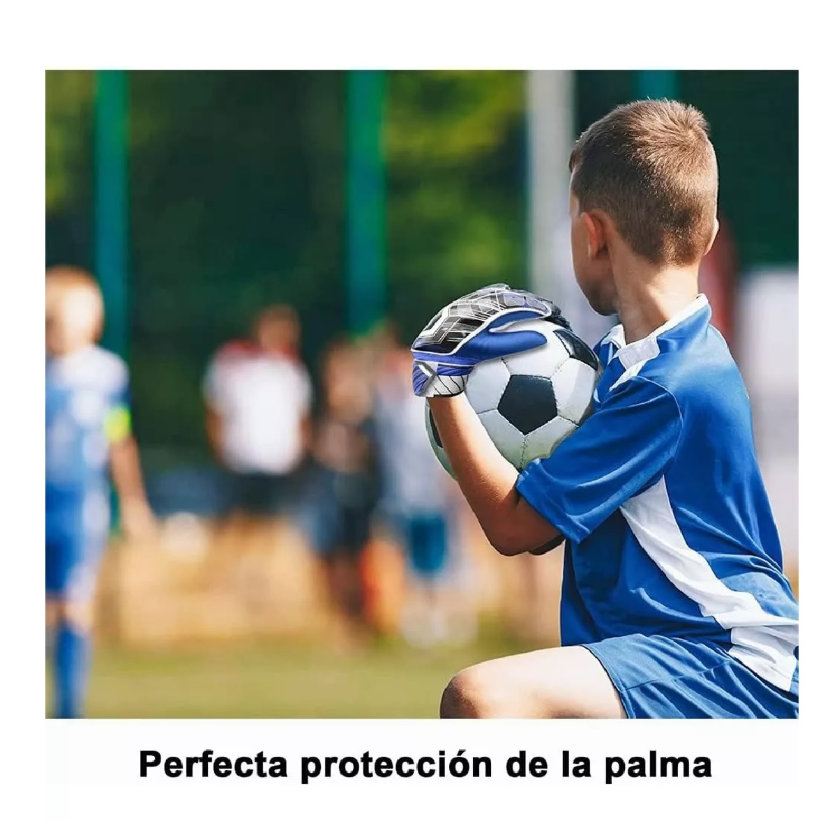 Guantes De Portero De Fútbol Para Niños Y Jóvenes Azul Talla 6