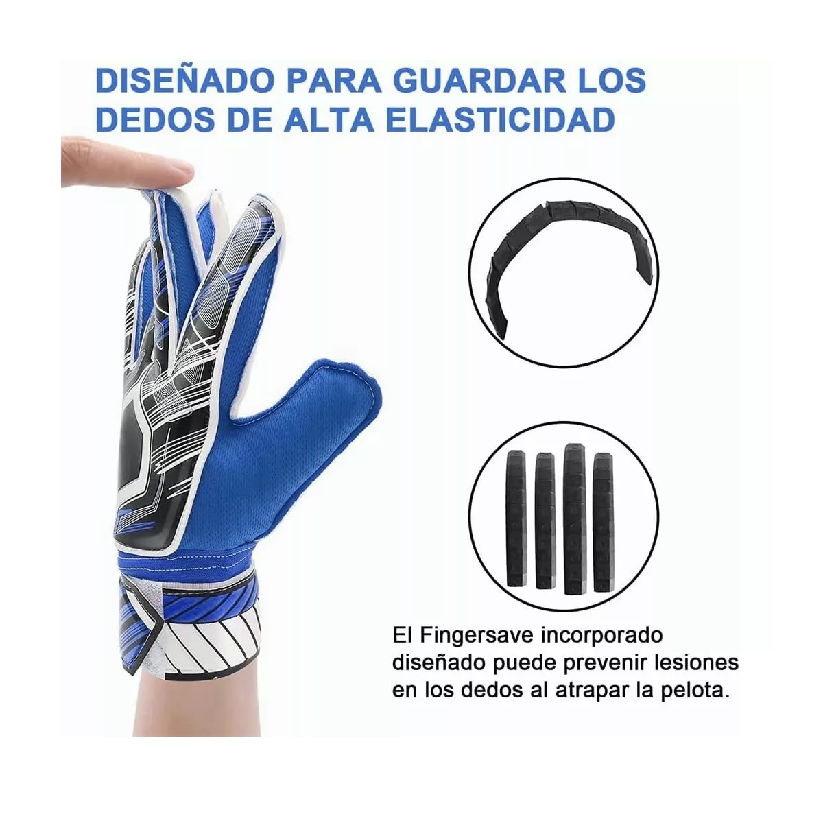Guantes De Portero De Fútbol Para Niños Y Jóvenes Azul Talla 6