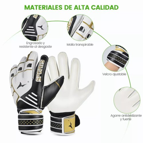 Guantes de portero de fútbol para niños con espuma acolchada y agarre  fuerte doble y guantes de portero antideslizantes