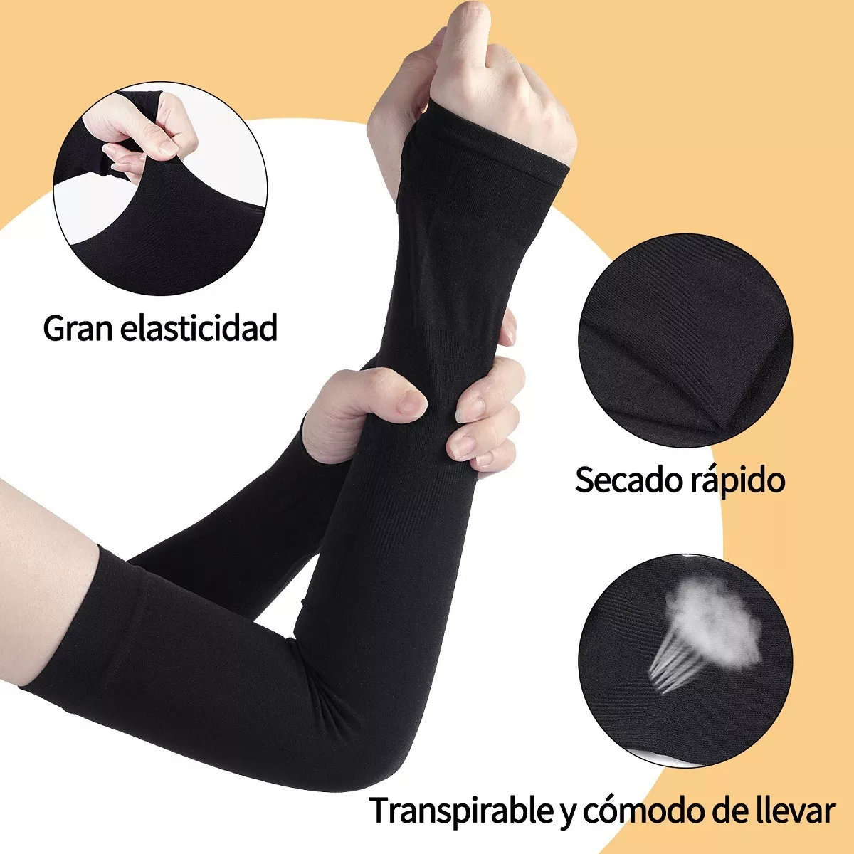 Set Mangas Protectoras Para Brazos Protección Solar Uv,3 Pares