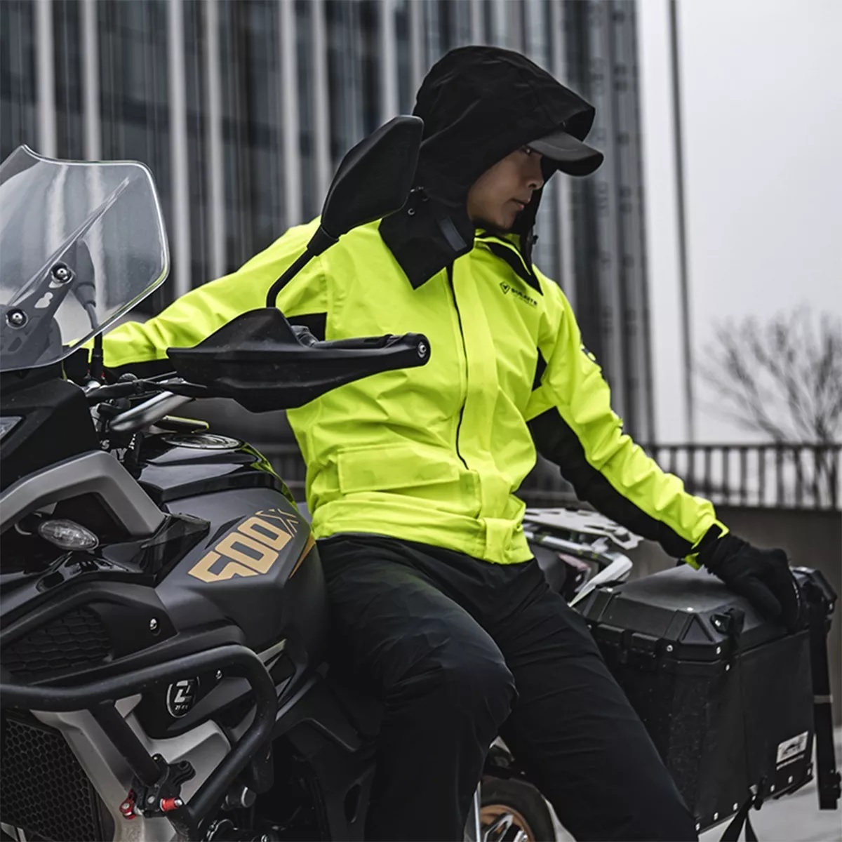 Impermeable Motociclista Reflejante Con Capucha L Verde