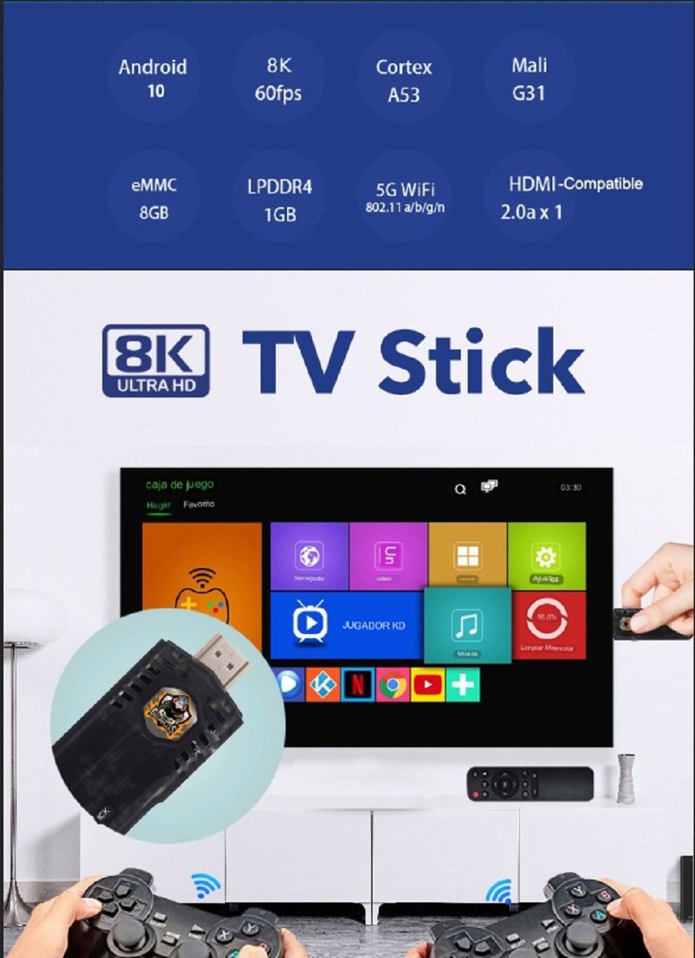 Consola de juegos mas Android tv box gamer