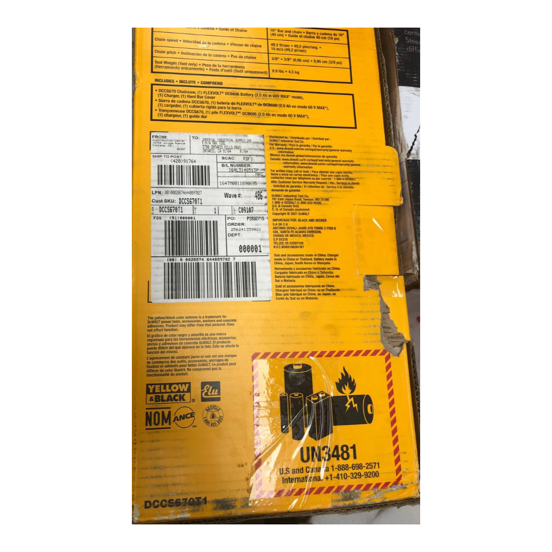 Dewalt Flex Volt - Kit De Herramienta Sierra De Cadena Sin Escobillas Dccs670t1 Reacondicionado Grado A