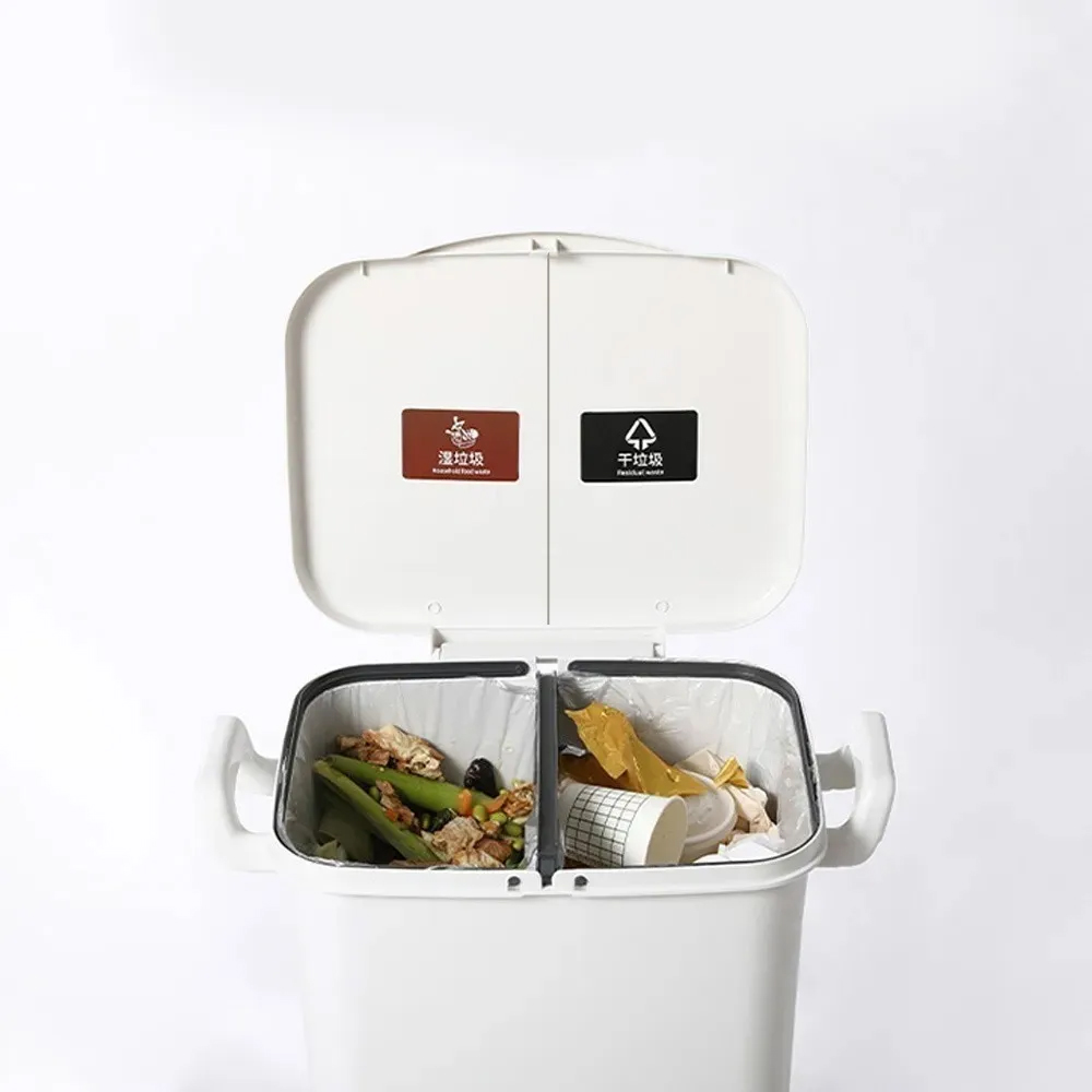 Bote Basura Transportable Practico Separaciones Blanco