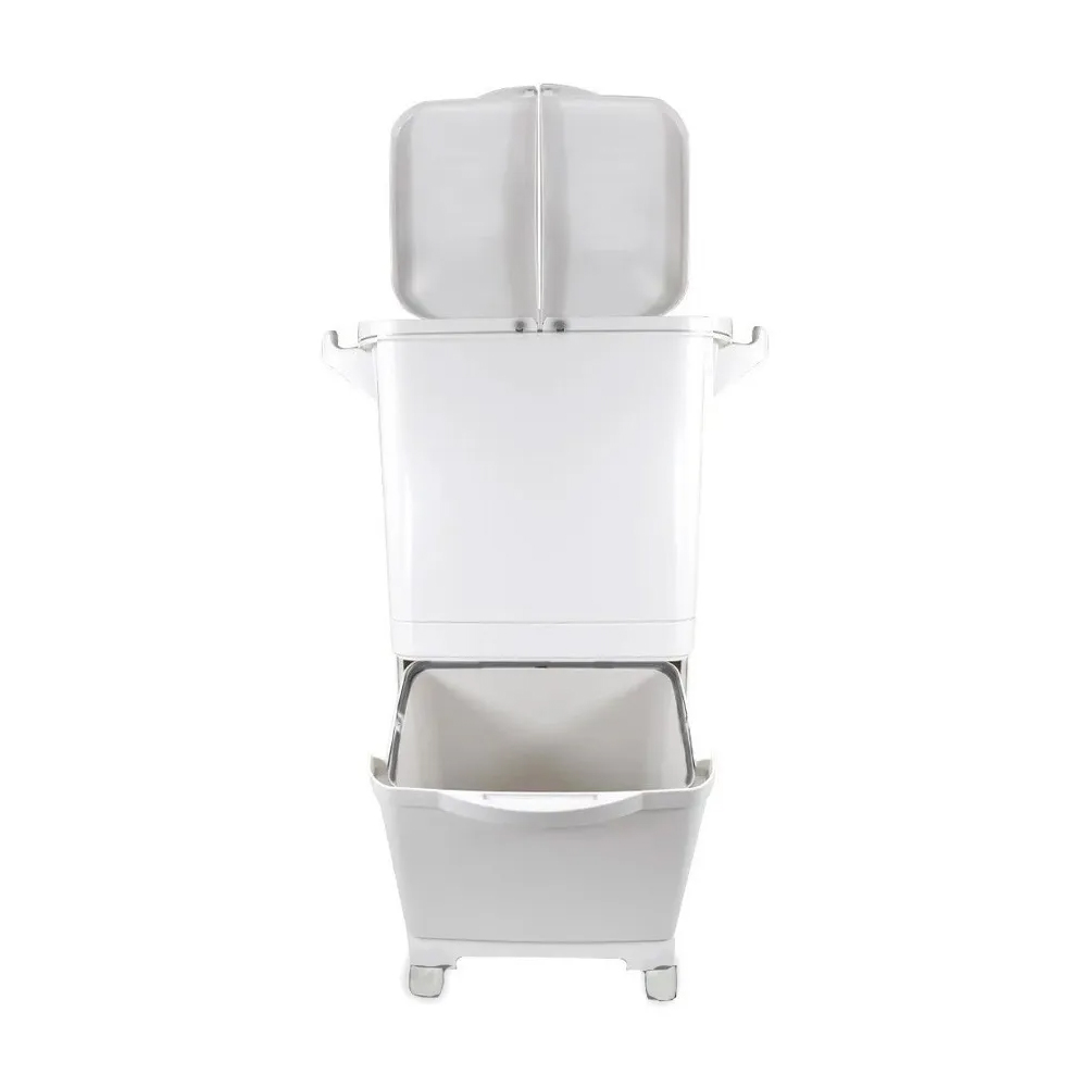 Bote Basura Transportable Practico Separaciones Blanco