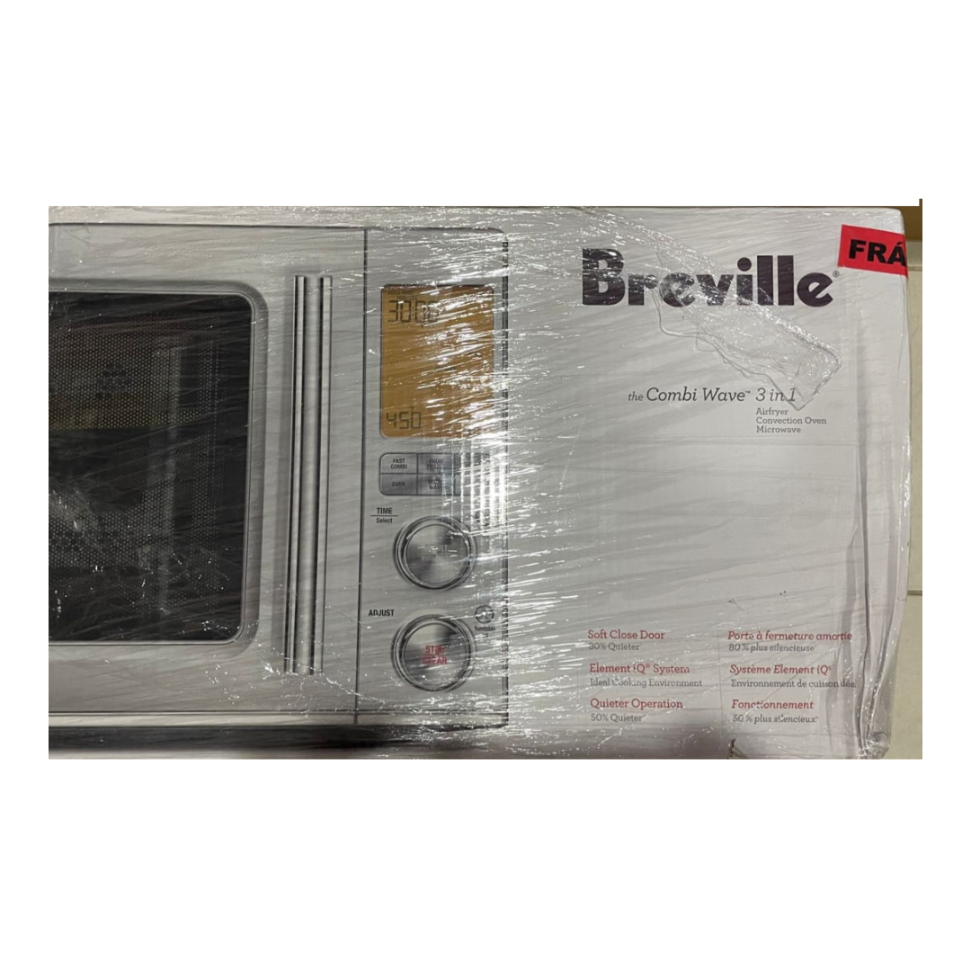 Breville Combi Wave BMO870BSS1BUC1 - Microondas, freidora de aire y horno tostador 3 en 1, acero inoxidable cepillado.
