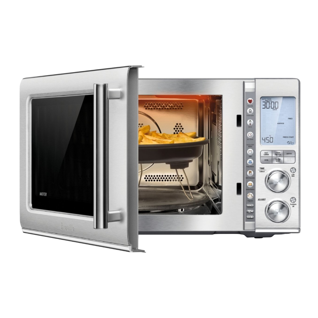 Breville Combi Wave BMO870BSS1BUC1 - Microondas, freidora de aire y horno tostador 3 en 1, acero inoxidable cepillado.