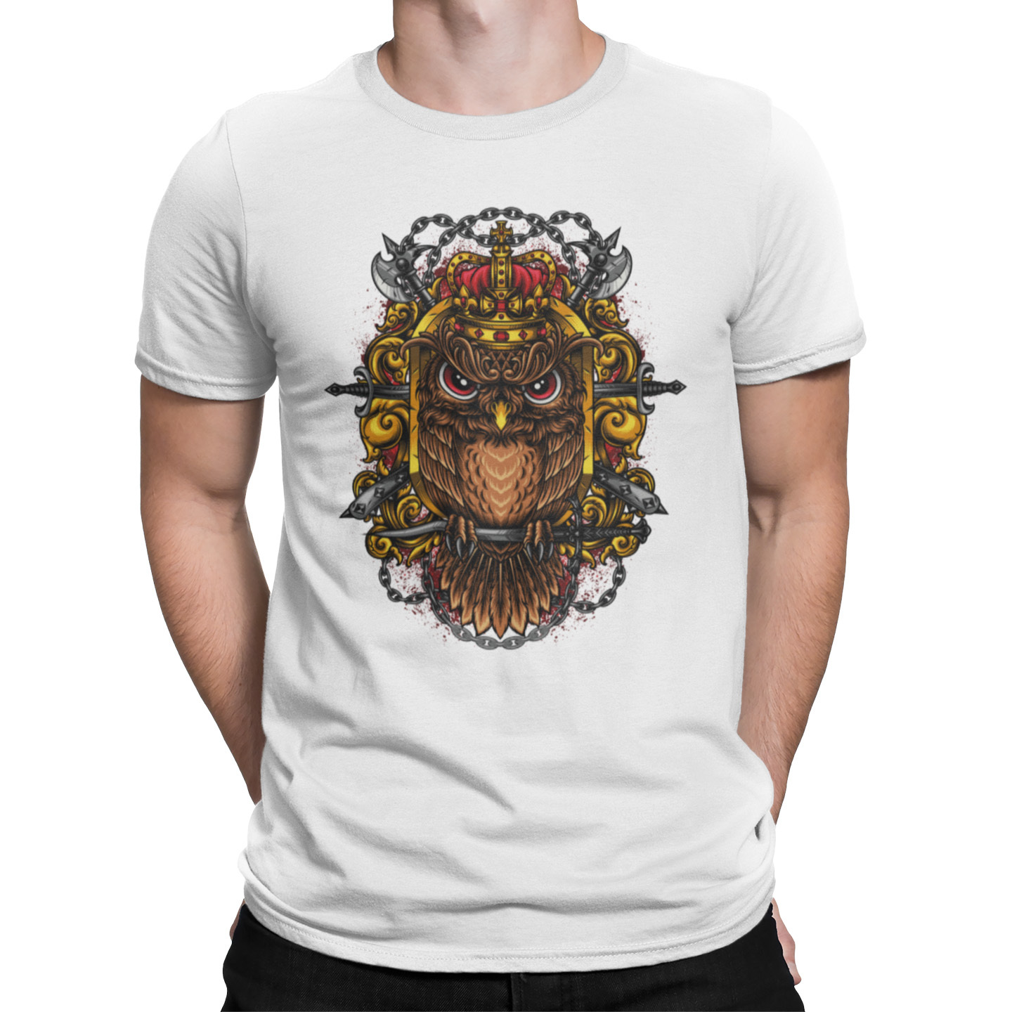 Playera Caballero y Dama Escudo de Búho con Corona