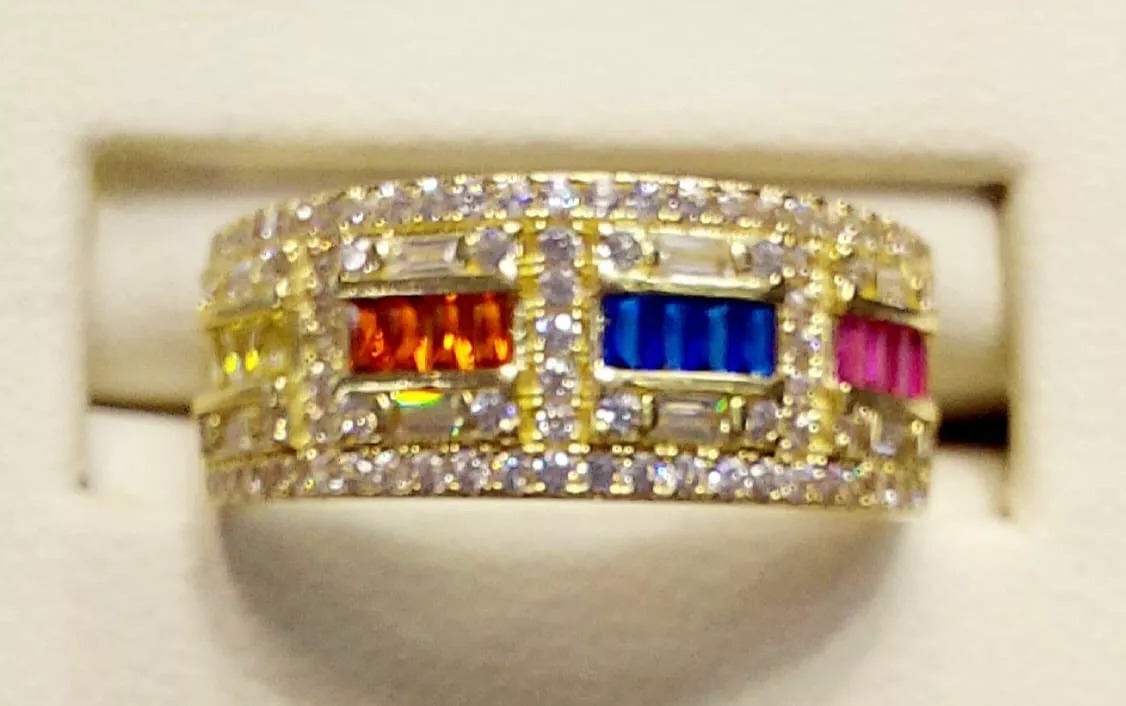 Anillo Churumbela Colores Oro 10K. + Obsequio