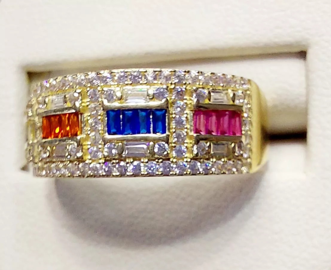 Anillo Churumbela Colores Oro 10K. + Obsequio