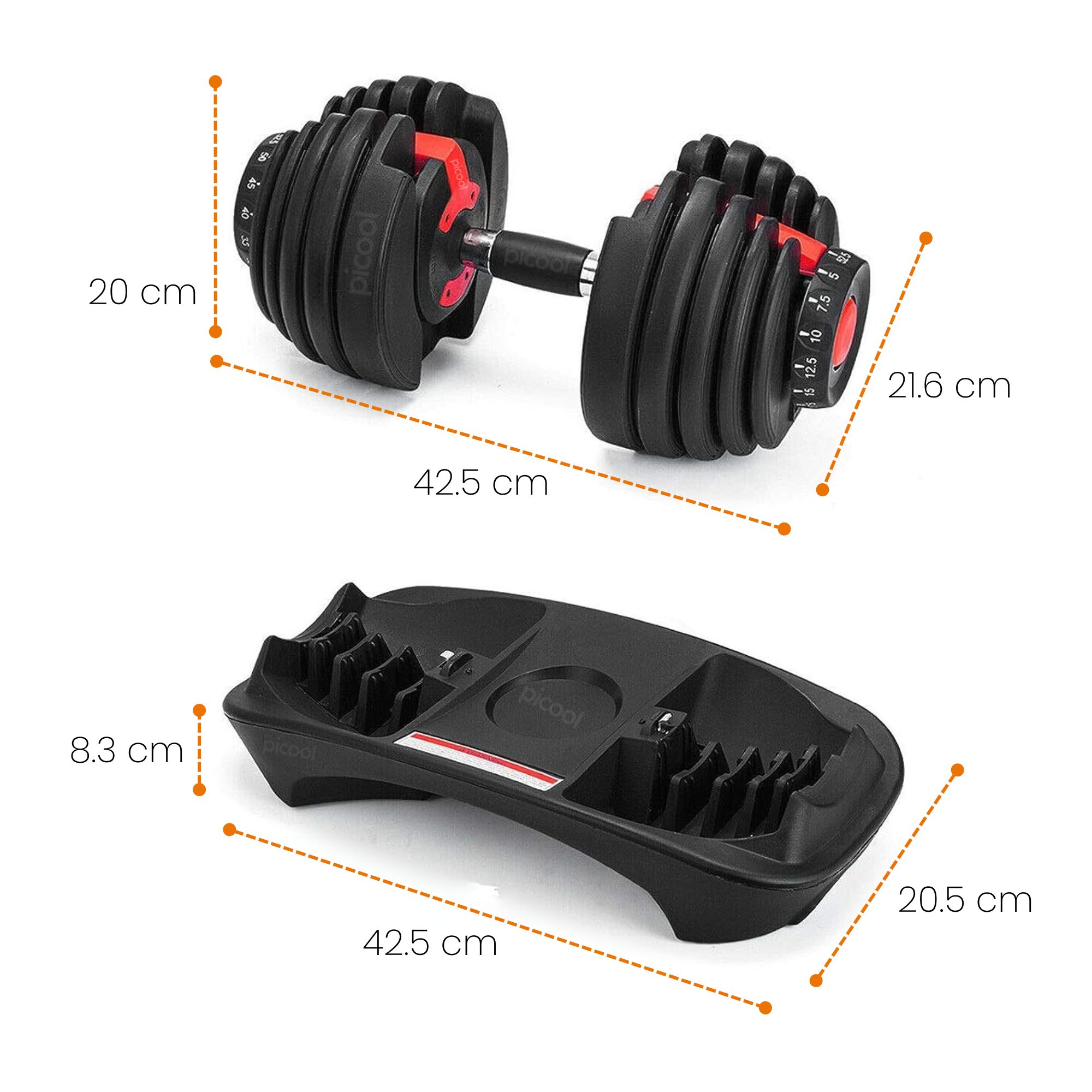 Mancuerna Ajustable Tipo Bowflex De 5 A 52.5 Lb 24 Kg 10 Pz