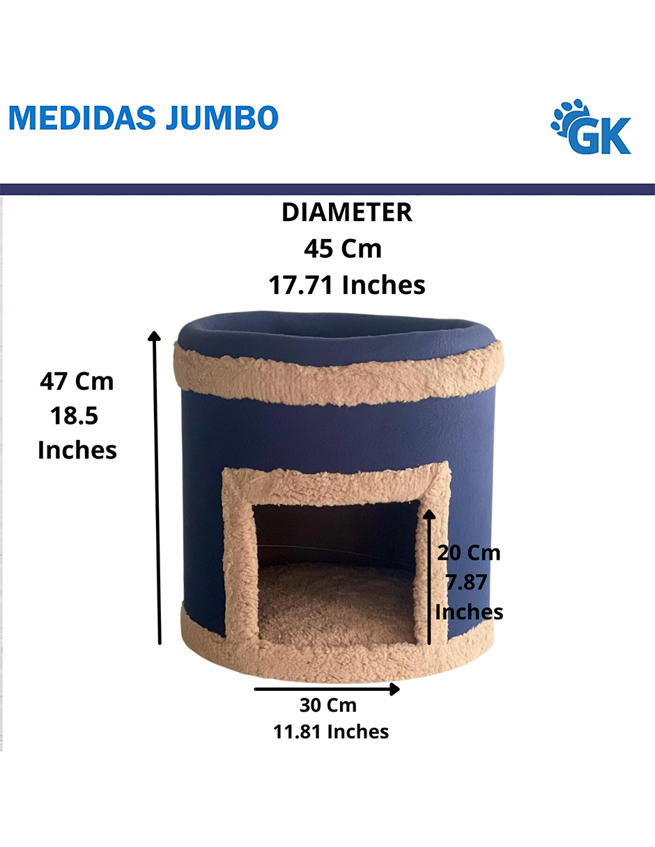 Cama Rascador Casa para Gatos Mexicano Incluye Catnip mini jumbo Azul