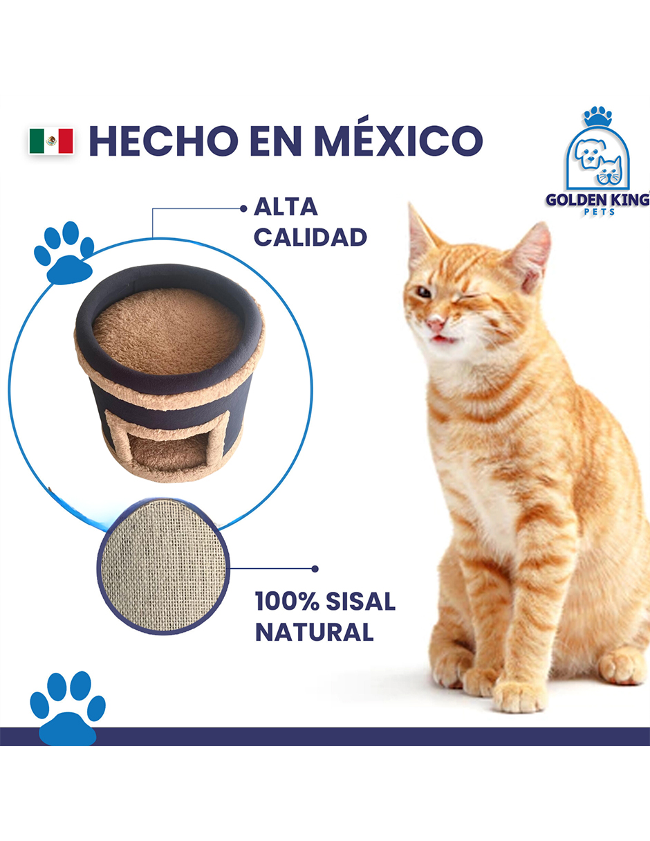 Cama Rascador Casa para Gatos Mexicano Incluye Catnip mini jumbo Azul