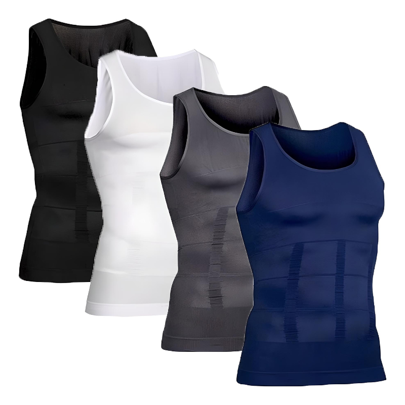 Faja De Hombre Tank Top Camiseta Reductora Modeladora 4 Pzs.