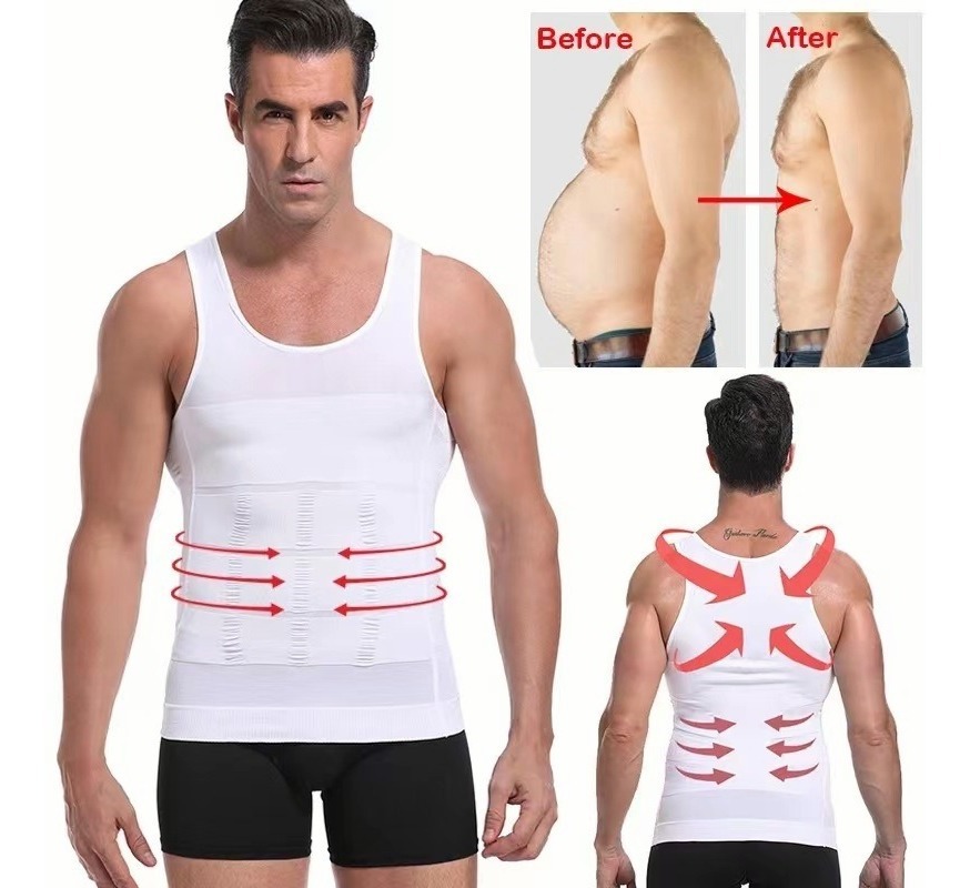 Faja De Hombre Tank Top Camiseta Reductora Modeladora 4 Pzs.
